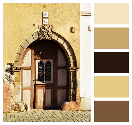 Architecture Wall Drink Facade House Massive Door Entry Stone Color Threshold Image